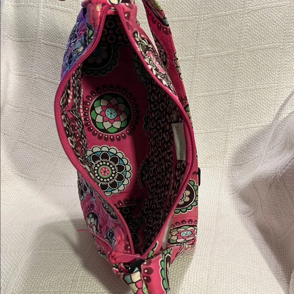 VERA BRADLEY Pink and Green Floral Shoulder Bag “Cupcakes Pink” Pattern